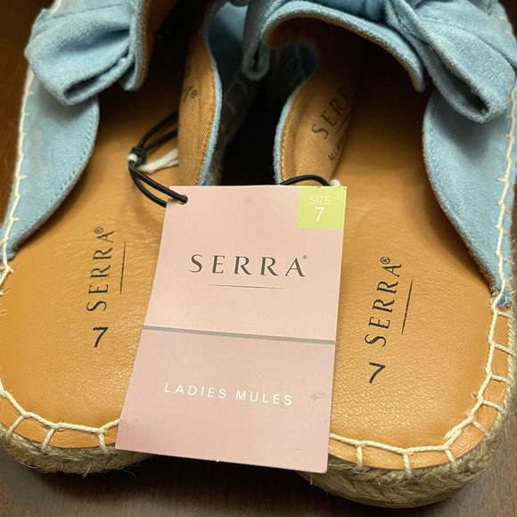 NWT Serra Womens Blue Espadrille Flat Mules - Picture 7 of 8